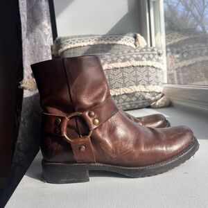 Frye Brown Leather Ankle Boots